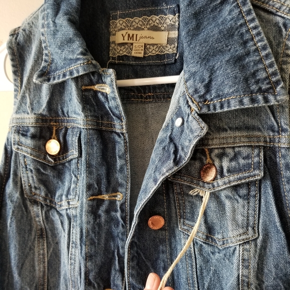 Womens white washed jean jacket - Picture 2 of 5